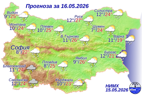 Времето на 16 май: Слънце преди бури и гръмотевици, силен вятър в много райони