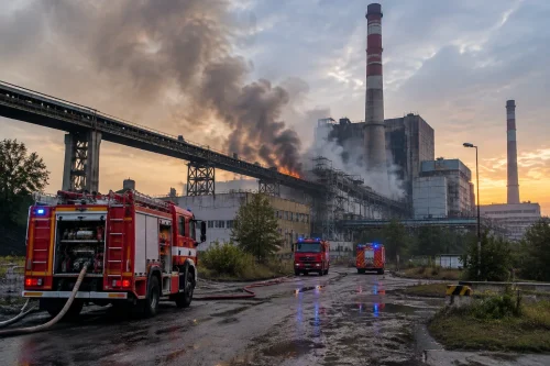 Пожар в ТЕЦ „Брикел“ в Гълъбово е пред овладяване