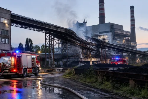Пожарът в ТЕЦ „Брикел“ в Гълъбово е локализиран
