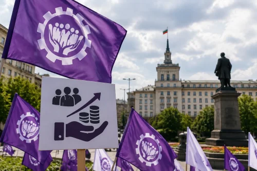 КНСБ протестира в София срещу 660 евро минимална заплата