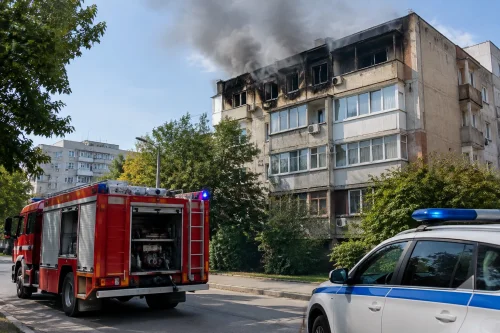 Пожар в Казанлък вдигна екипи в блок 27