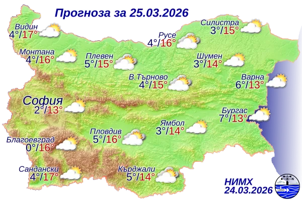 Ето какво ще бъде времето на 25 март