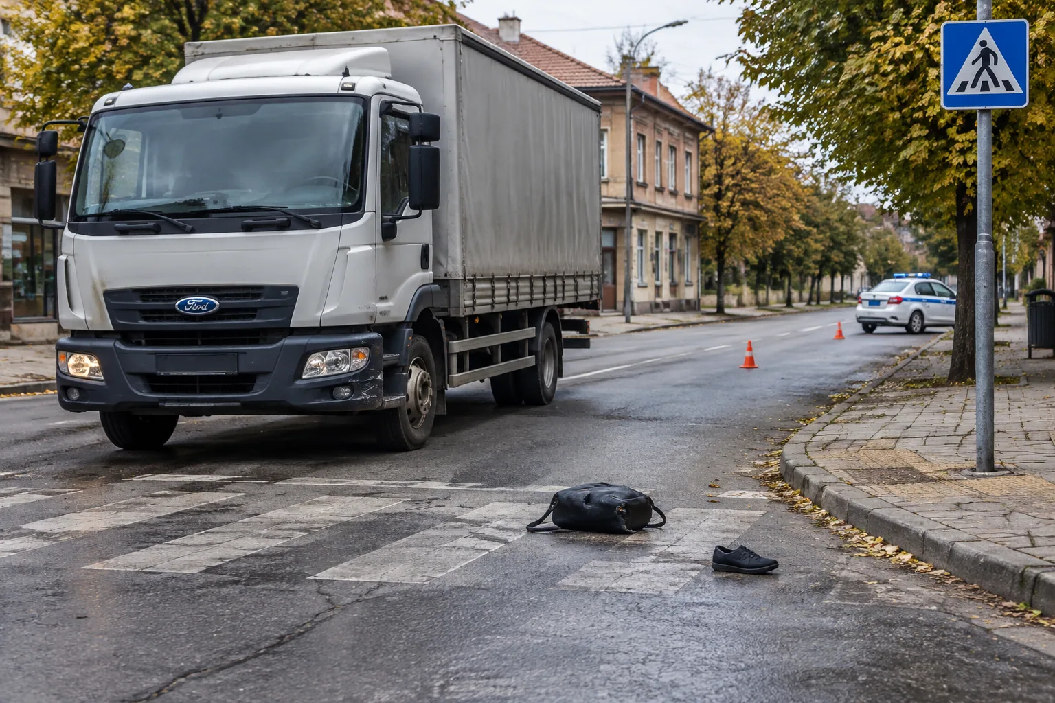 Товарен автомобил блъсна пешеходка при завой в Мъглиж