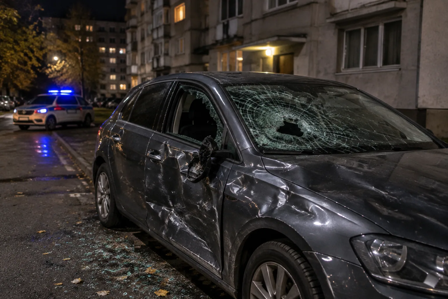 Полицията в Гълъбово разследва побой и потрошена кола