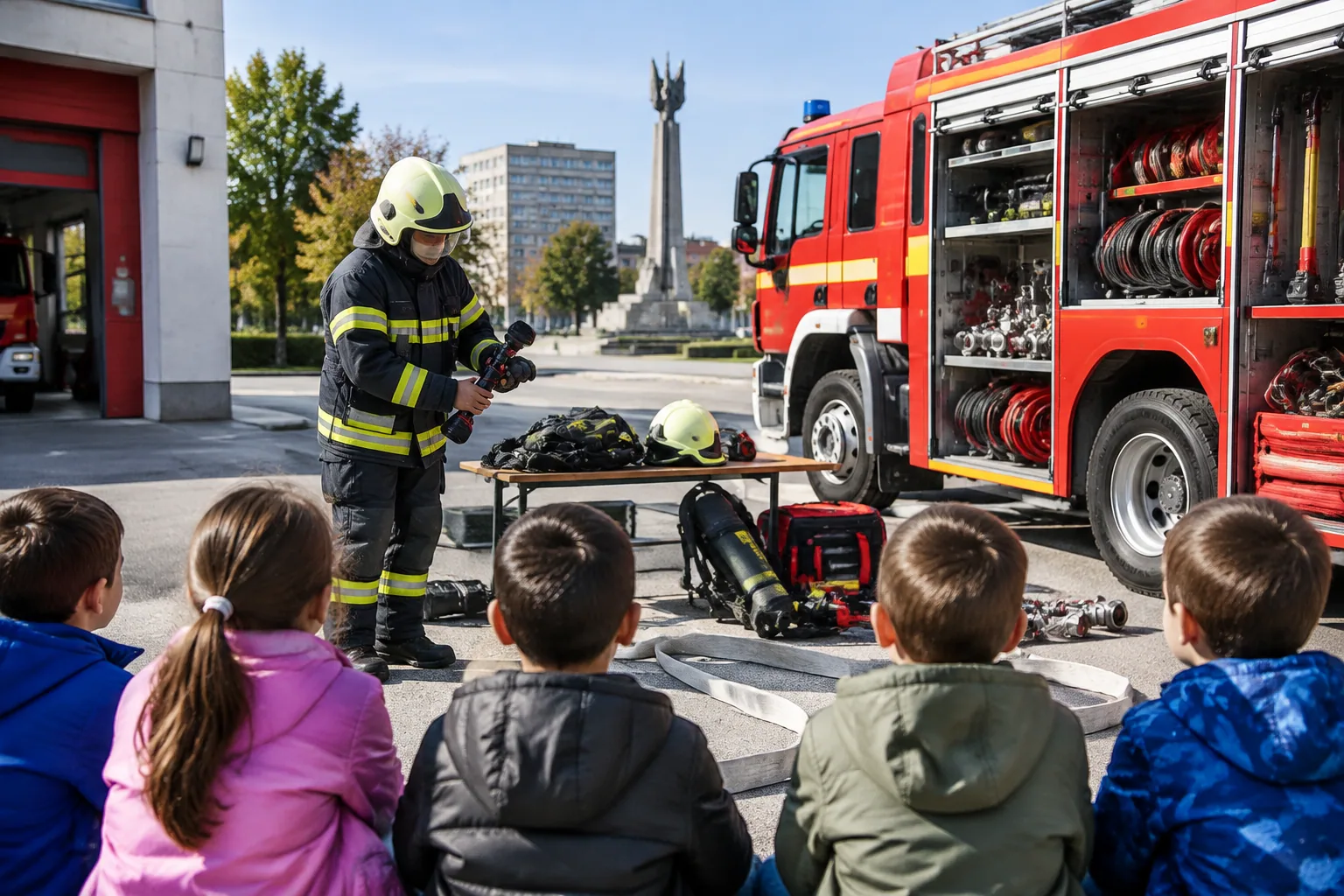 Пожарната в Стара Загора учи деца как да реагират