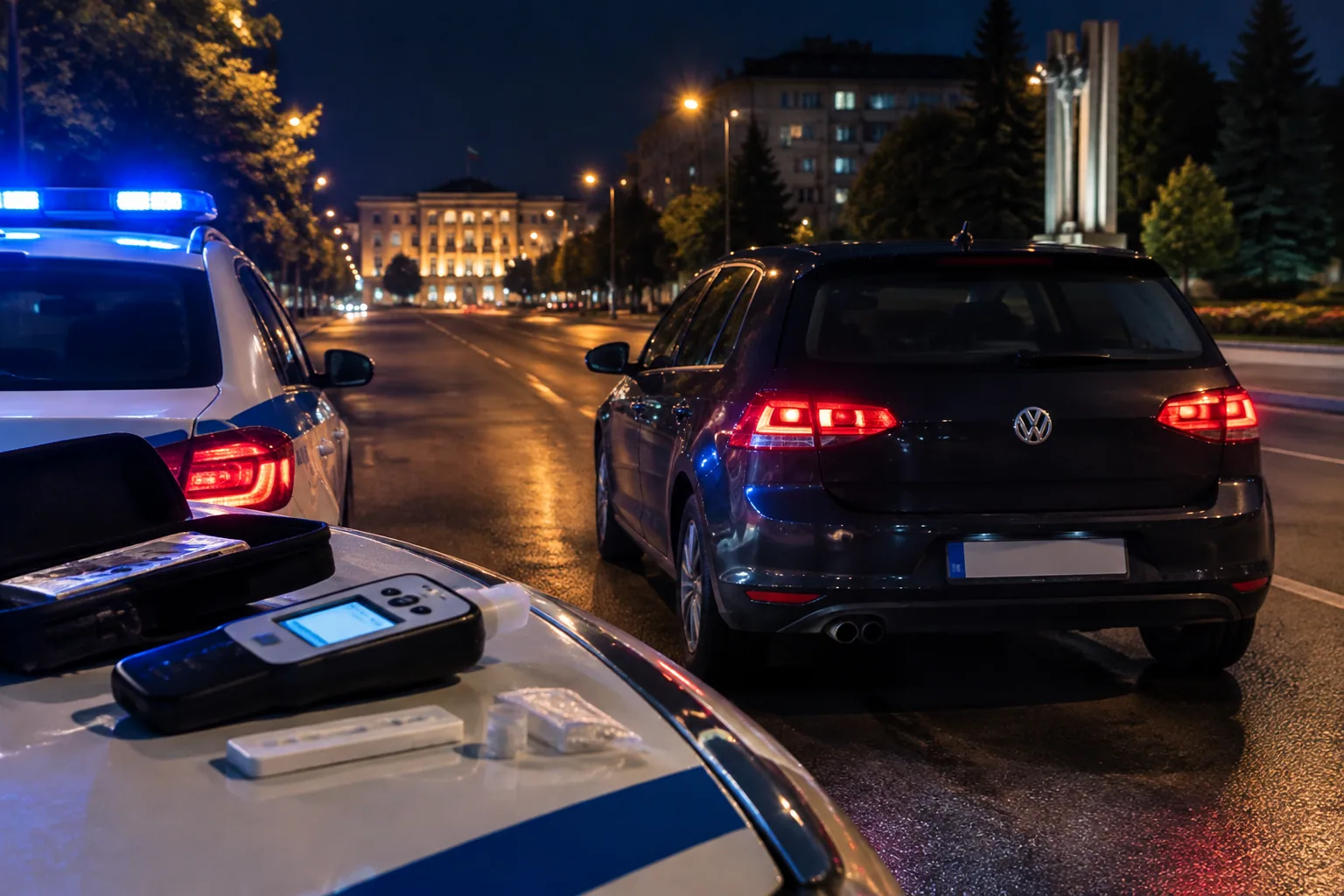 Полицията в Казанлък задържа 22-годишен шофьор след тест за наркотици