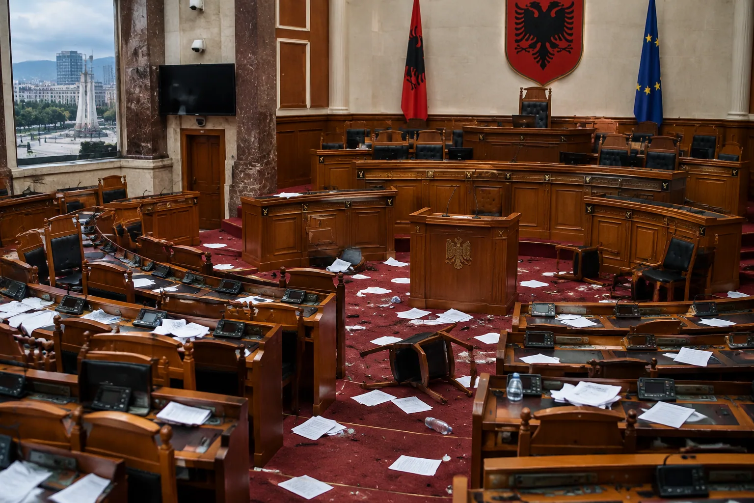 Сблъсъци в албанския парламент спряха дневния ред